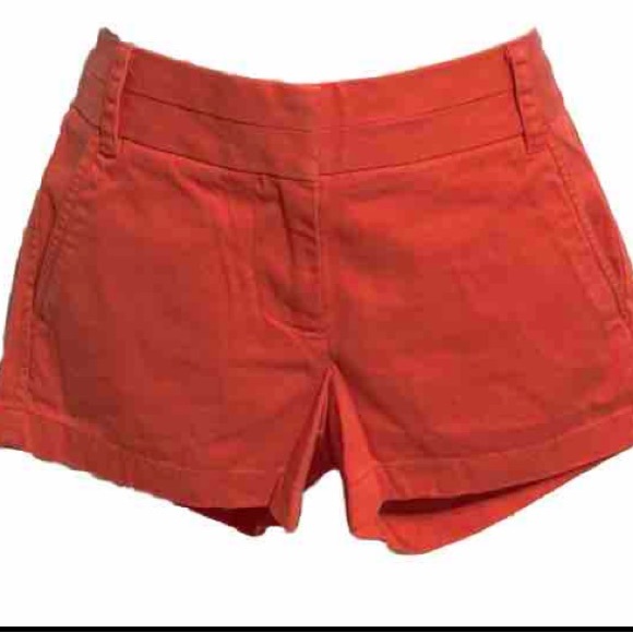 J CREW Orange Chino Short Shorts with Pockets Womens Size 0 - Picture 1 of 16